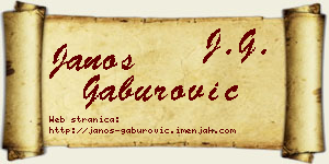 Janoš Gaburović vizit kartica